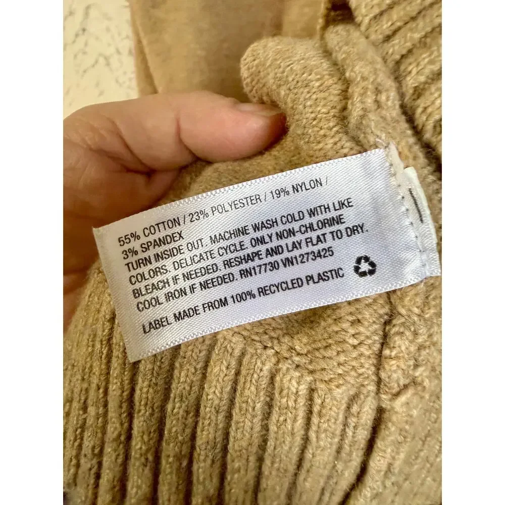 Goodfellow & Co Men's XL Colorblock Hooded Sweater Navy Tan Pullover